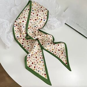 2× Bag Twilly Purse Skinny Scarf Green Floral